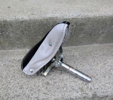 Vintage Fahrrad Velo Sattel gefedert schwarz/grau
