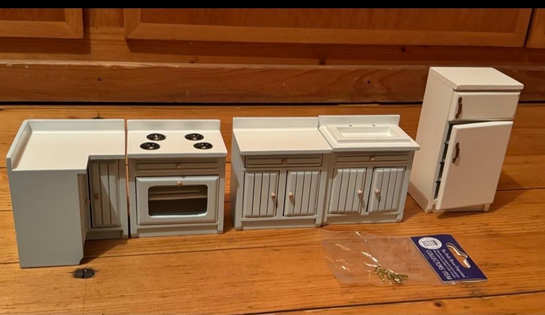 Case e mobili per bambole: Komplett Küche Hellblau Puppenhaus – Nuovo e nell'imballaggio originale da Grabs venduto da Puppestuebli 1