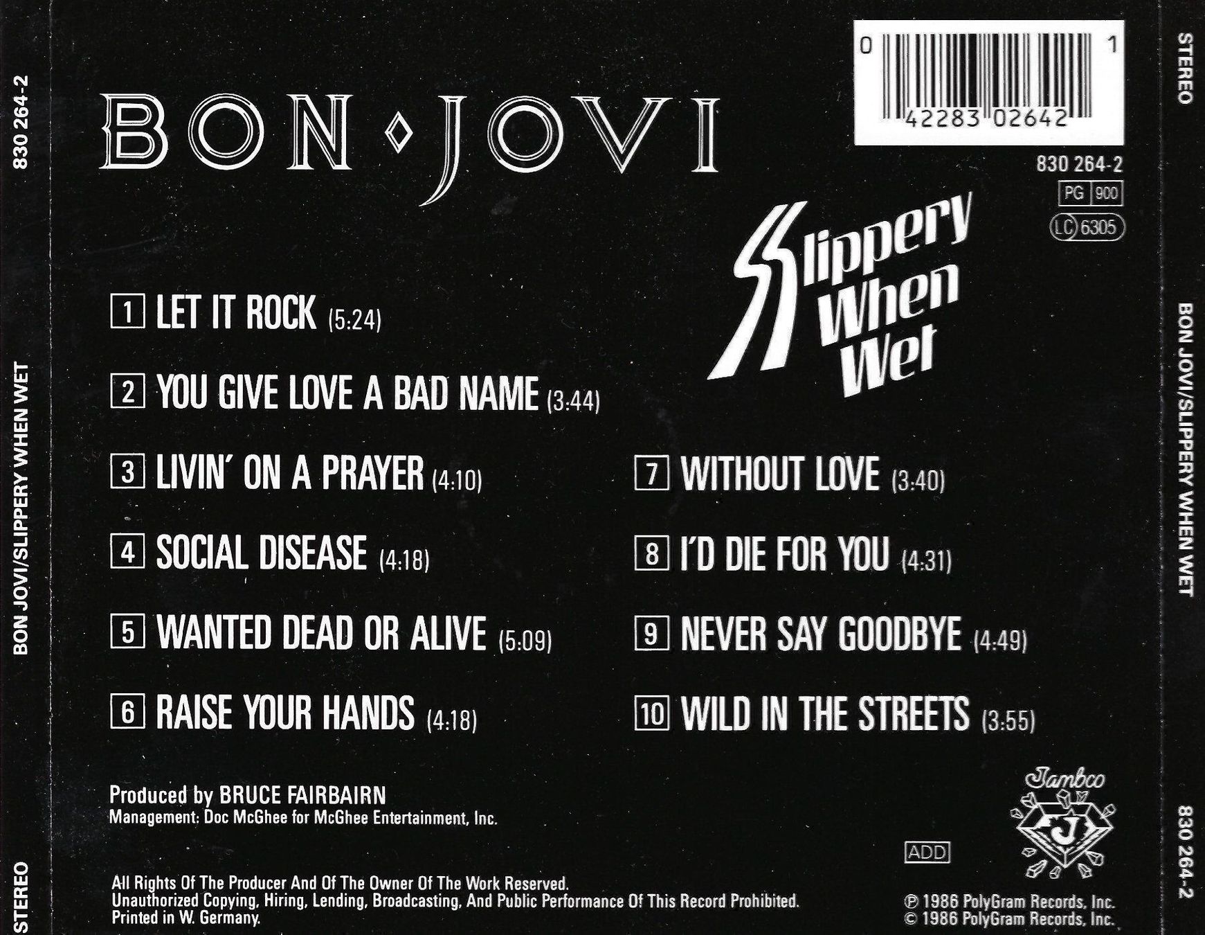 CD: CD: BON JOVI - Slippery when wet – Usato da Rotkreuz venduto da groeli69 1