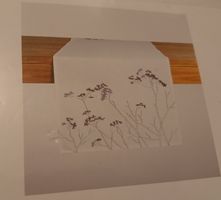 Weisser Dekostoff Lavendel, neu