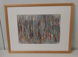 Acryl Bild - abstraktes Farbenspiel - gerahmt