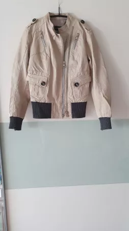 Coole Lederjacke beige Gr. S