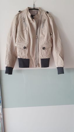 Coole Lederjacke beige Gr. S Frühling