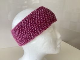 Warmes Stirnband handgestrickt  Wolle Glitzer Herbst/Winter