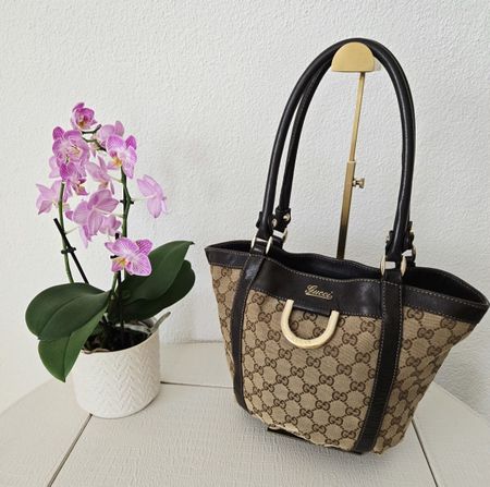 Handtasche Gucci GG Canvas Leder braun Damen gebraucht