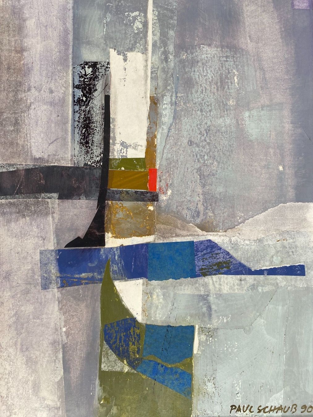 Dipinti: Zeitgenössisches Ölbild/Collage P.Schaub – Usato da Rünenberg venduto da Fendi02 3