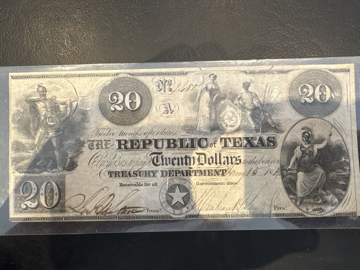 Banconote: Billet République du Texas 20 Dollars RARE !!  – Usato da Chavornay venduto da Gold-Gym