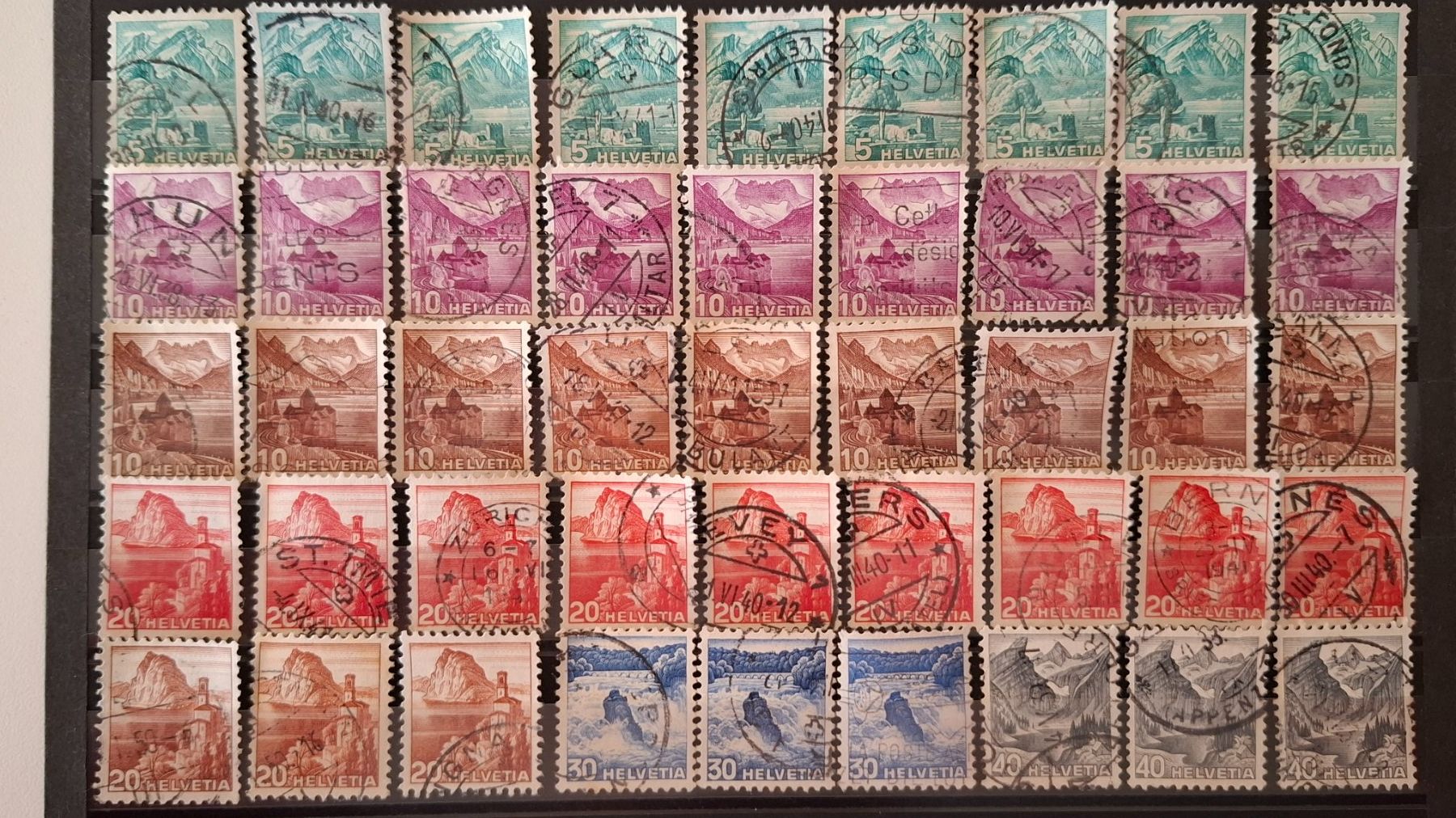 Tutti i francobolli: Lot antike CH Briefmarken Landschaftsbilder – Usato da Steinmaur venduto da profitec01