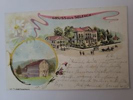 Ansichtskarte Gruss aus Selzach gelaufen 1901 Schweiz Box1