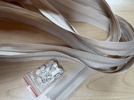 5 m Reissverschluss  für Bettanzug Kissen   + 10 Schieber