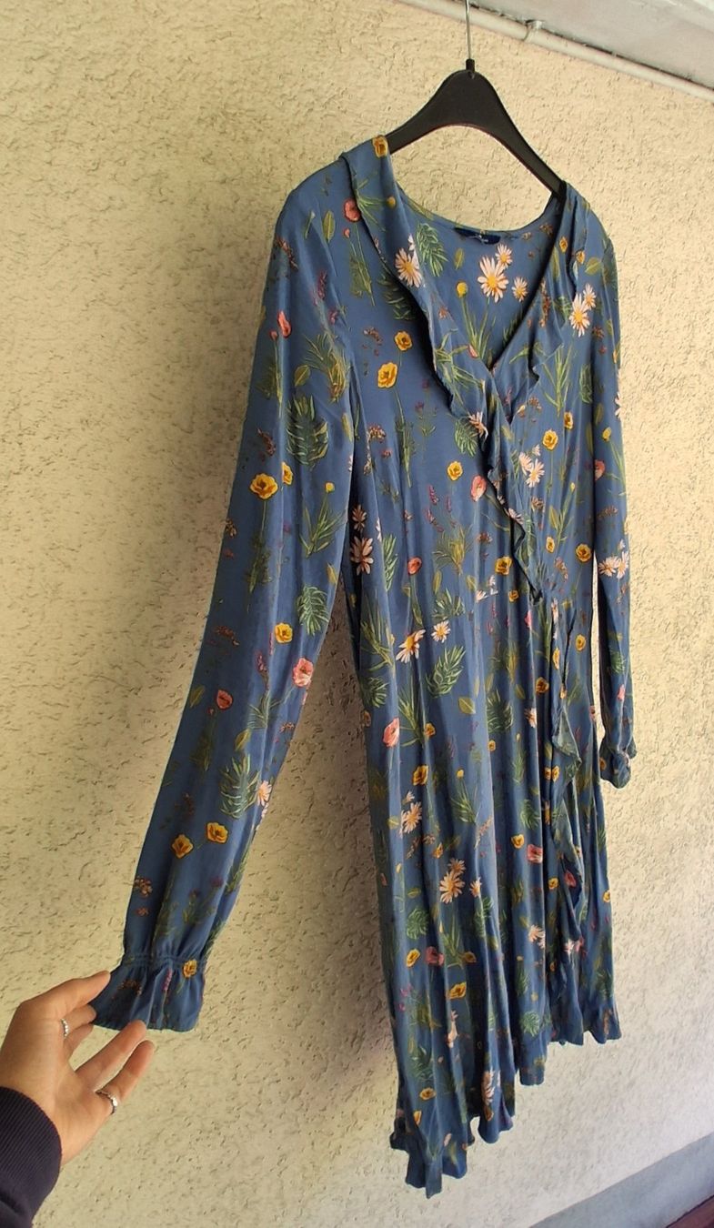 Tom Tailor Vestiti: Blumenkleid blau, Tom Tailor, Gr. 36, luftig – Nuovo (secondo la descrizione) da Wald ZH venduto da e8e 3