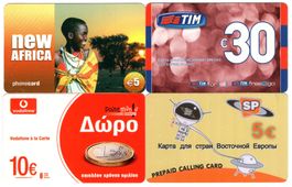 4 internationale Motiv Prepaid Telefonkarten