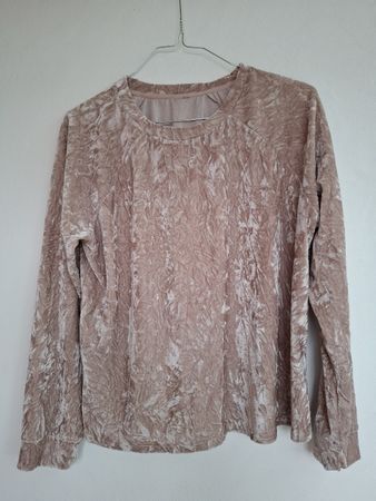 Langarmshirt aus Samt in Altrosa, guter Zustand