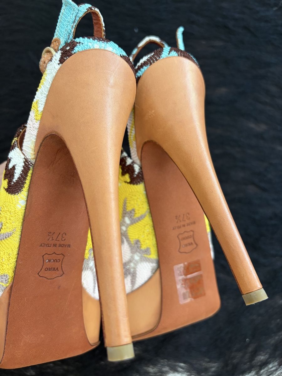Missoni Scarpe da donna: Missoni Slingpumps Leder Textil multicolor Groesse 37.5 – Nuovo e nell'imballaggio originale da Zürich venduto da Minixxs 3