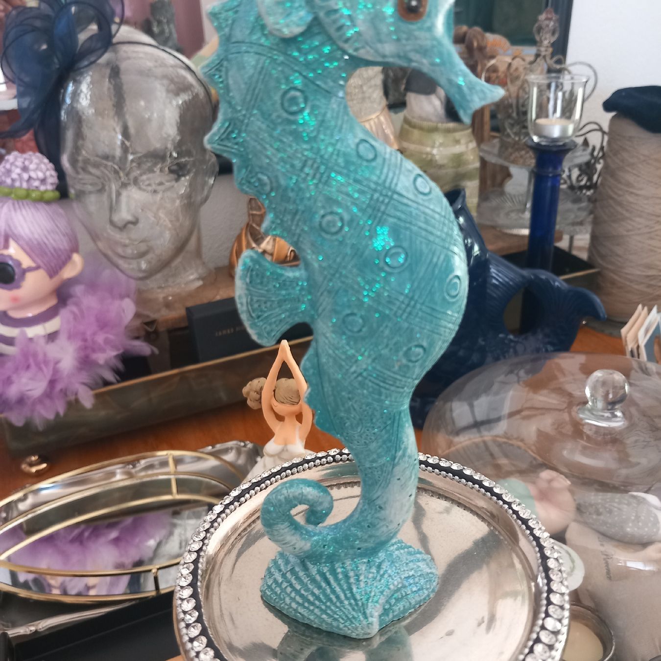 Statuette: DEKO: Zwei Seepferdchen grau u. blau/ neu – Nuovo (secondo la descrizione) da Aegerten venduto da gismolini 7