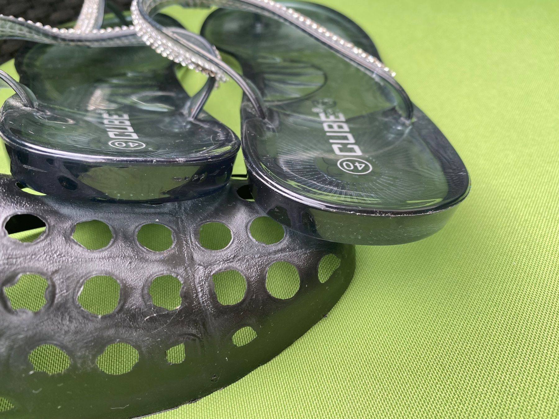 Cube Damenschuhe: SUMMERTIME - stylische Flip-Flops mit Décor, rauchblau, 40 – Gebraucht aus Winkel von ferrari2022 5