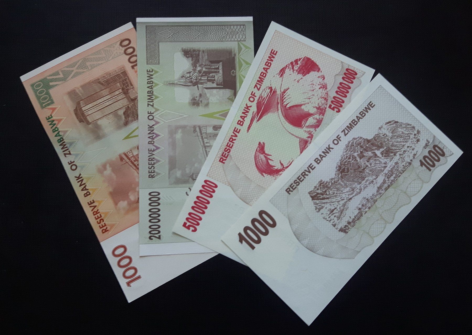 Banknoten: Lot: 4x ZIMBABWE (Hyperinflation) 2007/2008 – Neu (gemäss Beschreibung) aus Zürich von brinkosos 2
