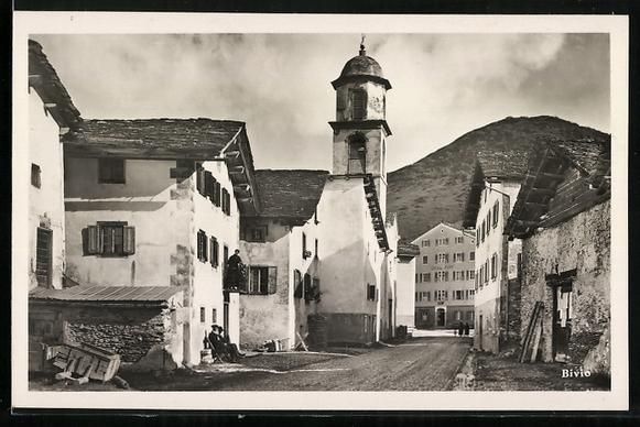 Cartes postales: AK Bivio, Ortsansicht mit Kirche – D'occasion à Berlin par bartko-reher
