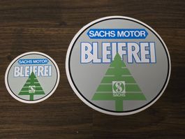 SACHS Motor Bleifrei Stickers Set x2 Vintage NOS