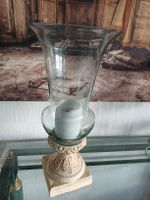 Windlicht / Vase mit Deko-Fuss, Glas