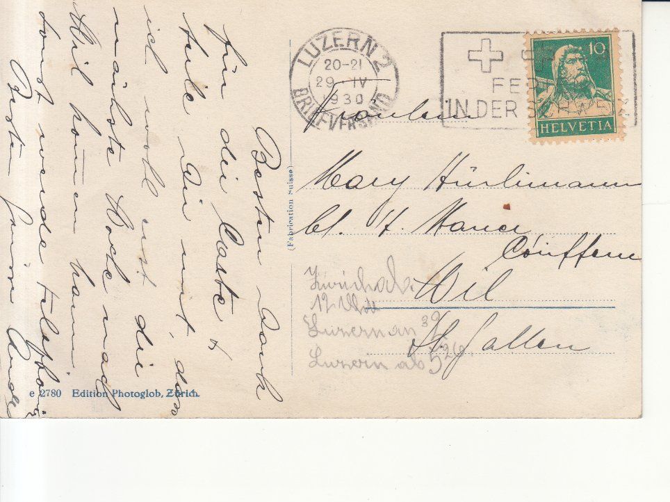 Cartoline postali: Luzern 1930 – Usato da Bürglen TG venduto da StampGraf 1