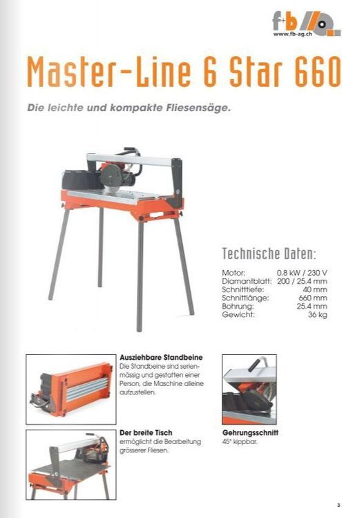 Fliesensäge Masterline 6 Star-660 | Kaufen auf Ricardo