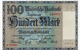 München 100 Mark SN rot 01.01.1922 VZ++-UNZ