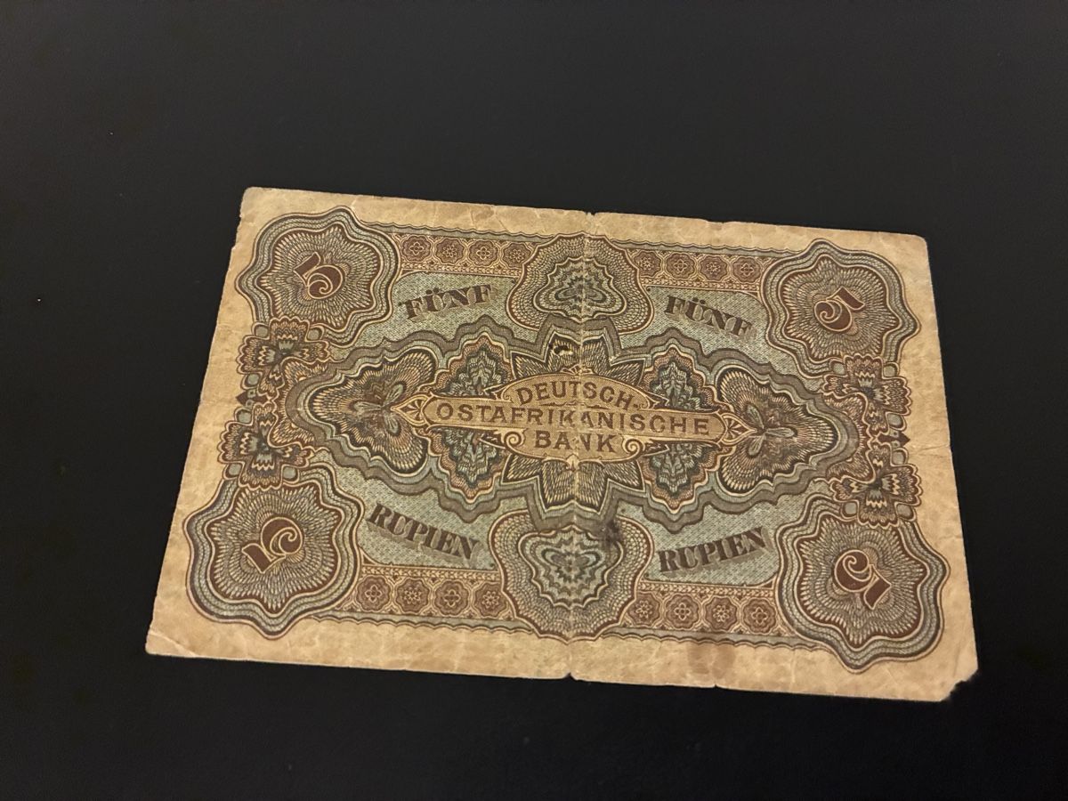 Banconote: 5 Rupien 1905 selten – Usato da Dällikon venduto da Woldbanknoten 2