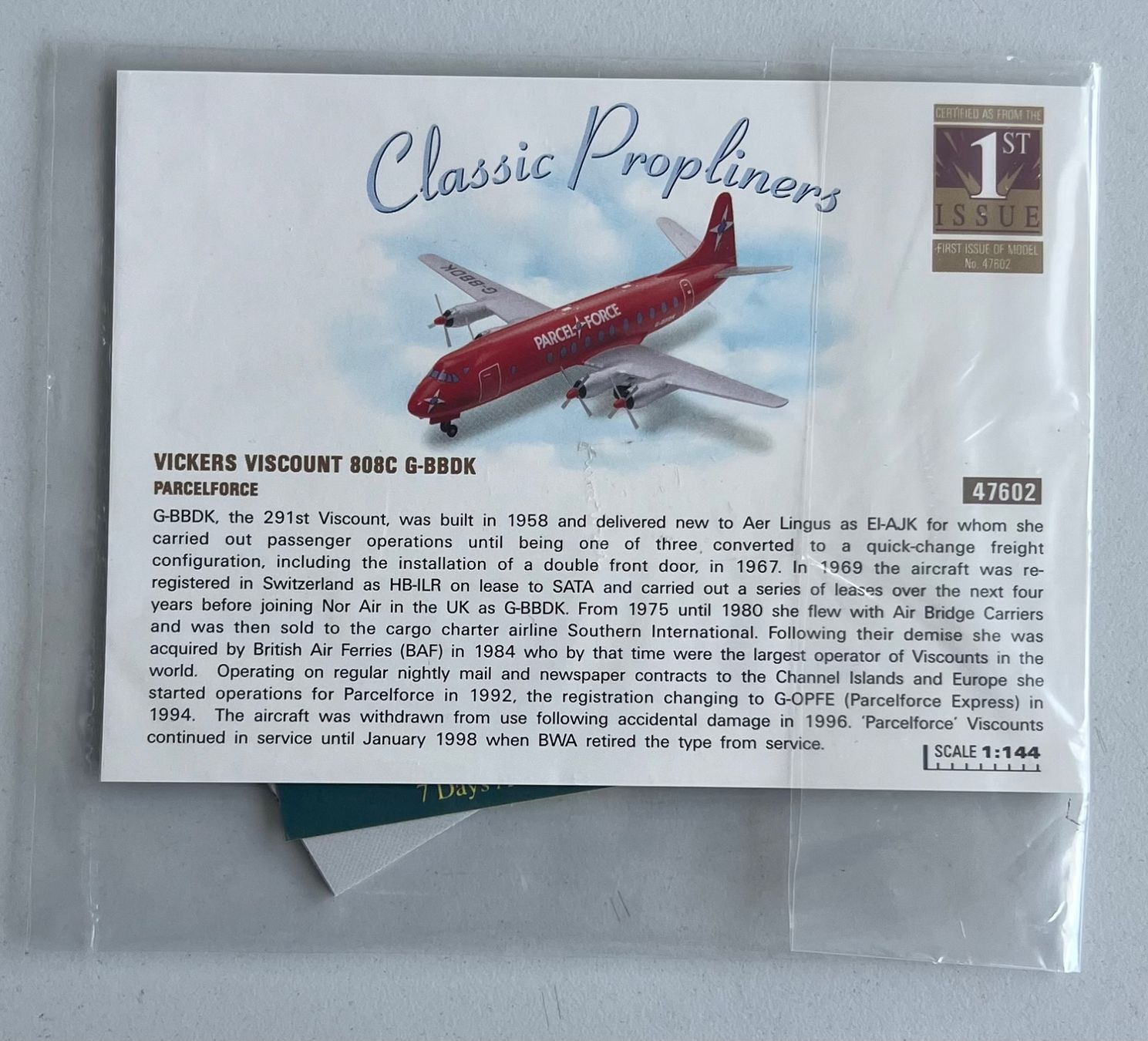 Corgi Toys Kit di modellismo & Modellini statici: Corgi 47602 Vickers Viscount Parcelforce – Nuovo e nell'imballaggio originale da Laufen venduto da ric_9vmm 3