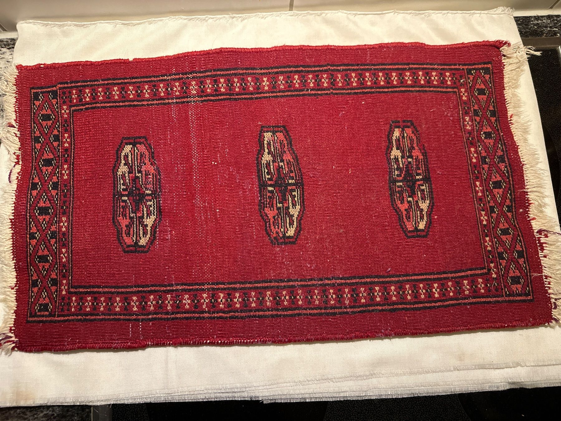 Tappeti: Roter Vintage Teppich, Orientteppich, Läufer - Klein – Usato da Zürich venduto da Chaeffeler 2