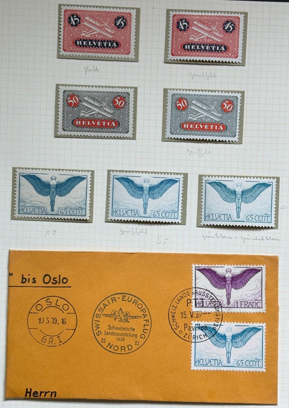 Tutti i francobolli: FLUGPOST BRIEFMARKEN – Usato da Ostermundigen venduto da Heavenmaus75