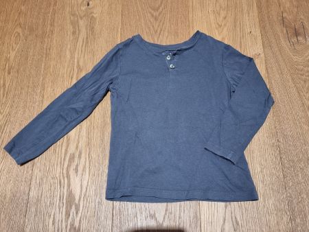 Graues Langarmshirt mit Knöpfen, Gr. 110/ 116 Sommerkleidung