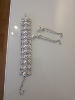 Elegantes Schmuck-Set – Armband & Ohrringe mit Perlen & Stra