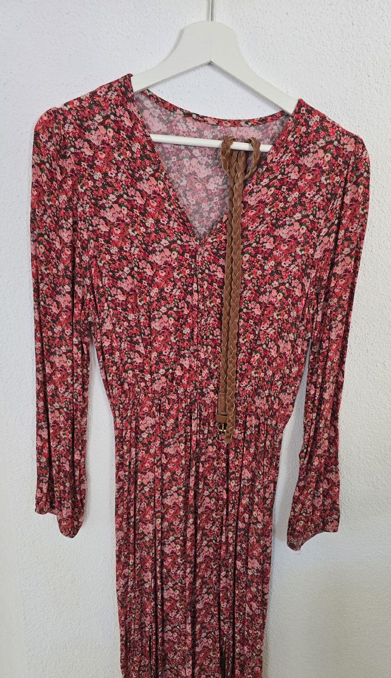 Vestiti: Rotes Sommerkleid mit Blumenmuster, Grösse one Size – Usato da Erschwil venduto da LOLOPE 3