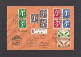 1939 Landi Flugbrief Zürich-Barcelona