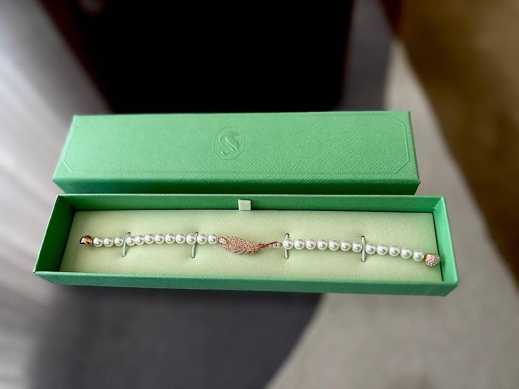 Swarovski Catenine: Swarovski "Nice" Schmuckset Roségold & Perlen – Usato da Schwyz venduto da alex2909 3