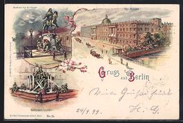 Litho Berlin, Kgl. Schloss, Denkmal d. g