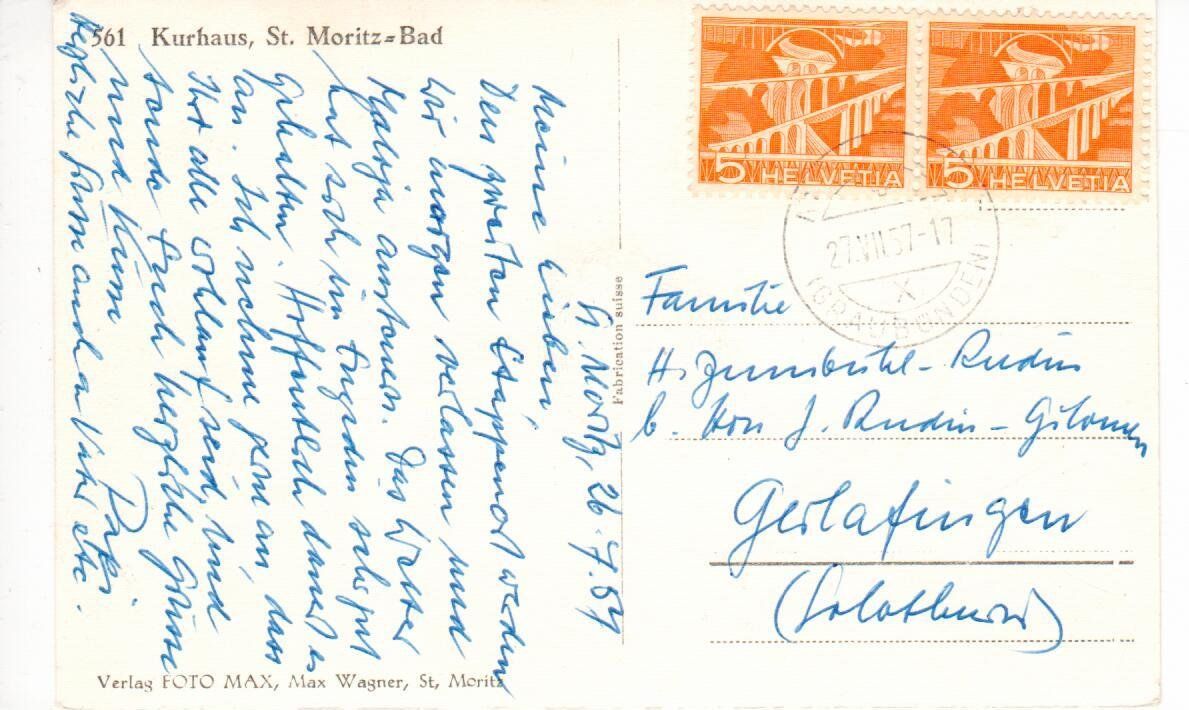 Cartoline postali: Kurhaus St. Moritz Bad – Usato da Wolhusen venduto da Curver9 1