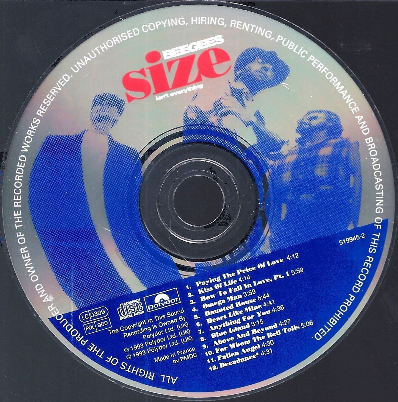 CDs: Bee Gees SIZE ISN'T EVERYTHING  Alan Kendall  Ballad Pop CD – Gebraucht aus Kandergrund von Sososo 4