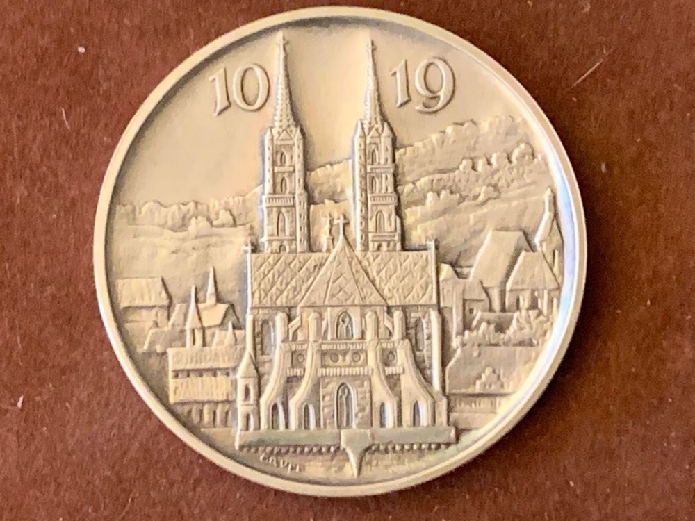 Sammler Münze Basler Münster. 900 Silber. 15 Gramm. Kaufen auf Ricardo