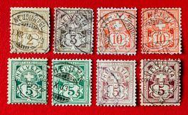 WERTZIFFER LOT FASERPAPIER AUS 1882 - 1906