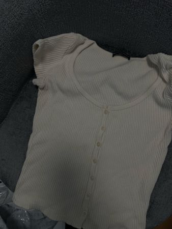 Brandy Melville Top Grösse: OneSize beige gerippt