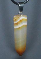 Halskette Y-364 - Säule – Kaffeestreifen Onyx – 33x8mm