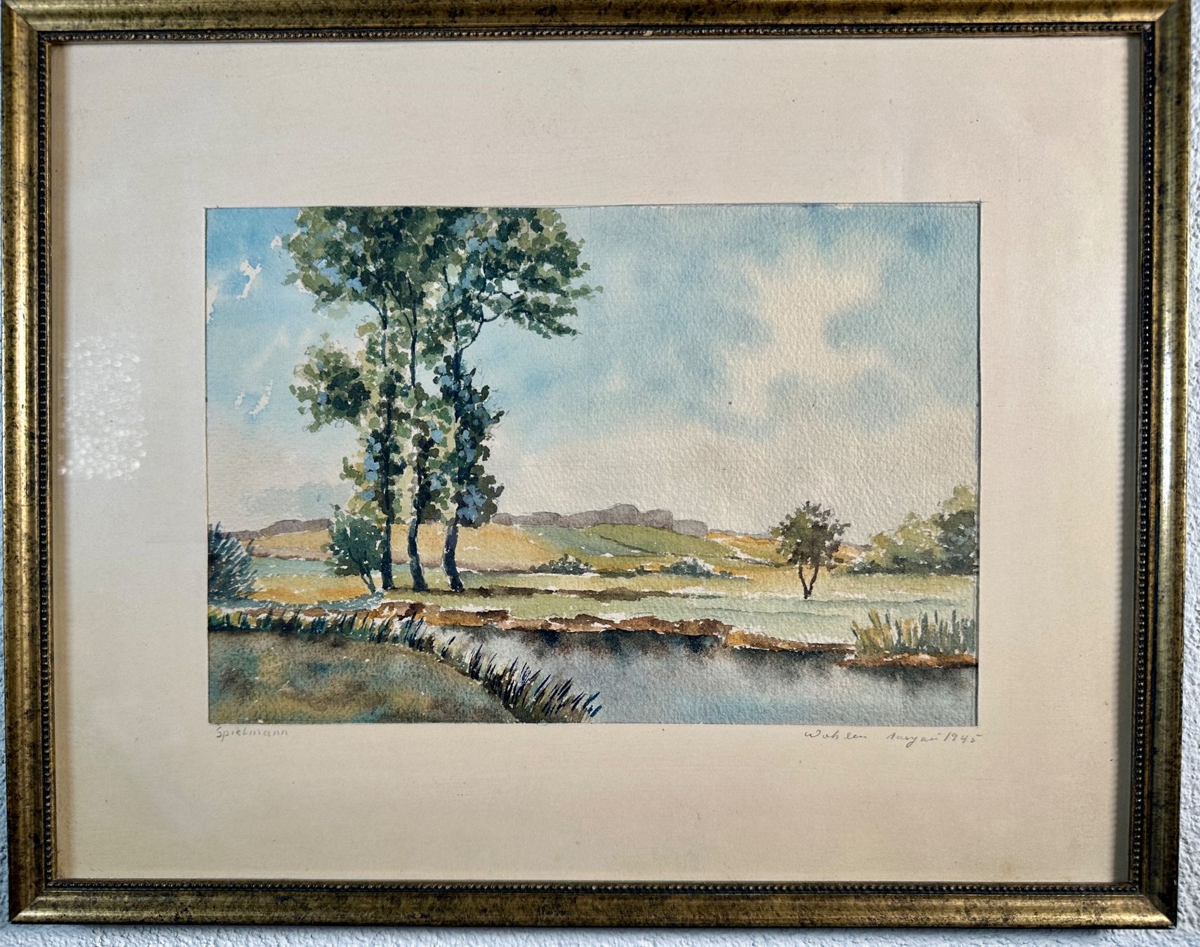 Dipinti: Spielmann -Wohlen 1945 -Aquarell – Usato da Adliswil venduto da Kiambu