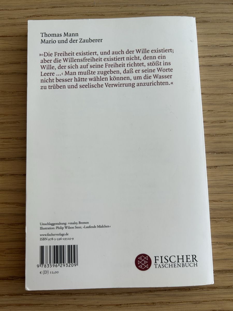 Libri: Mario und der Zauberer - Thomas Mann – Nuovo e nell'imballaggio originale da Winterthur venduto da mon_hk2h 1