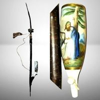 🦌 Antike Jagdpfeife mit handbemaltem Porzellan-Relief 🎨