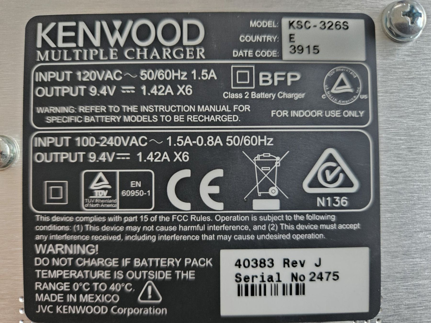 Ladegeräte: Kenwood Mehrfach Lader – Gebraucht aus Flüelen von ANZAFL 1
