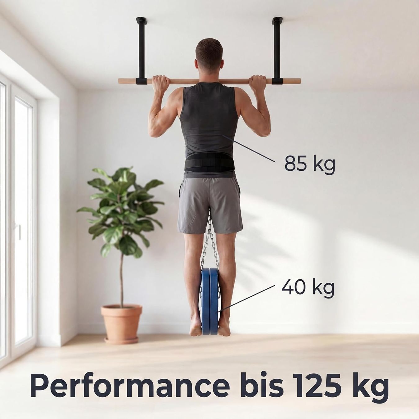 Vélos d'appartement: Klimmzugstange Decke Holz Pull Up Bar – Neuf avec emballage d'origine à Suhr par SchnapperCH 2
