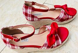 Sandalen Banned rot kariert mit Schleife Gr. 36