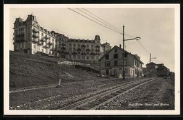 Rigi-Kulm, Bergbahn mit Station und Hote